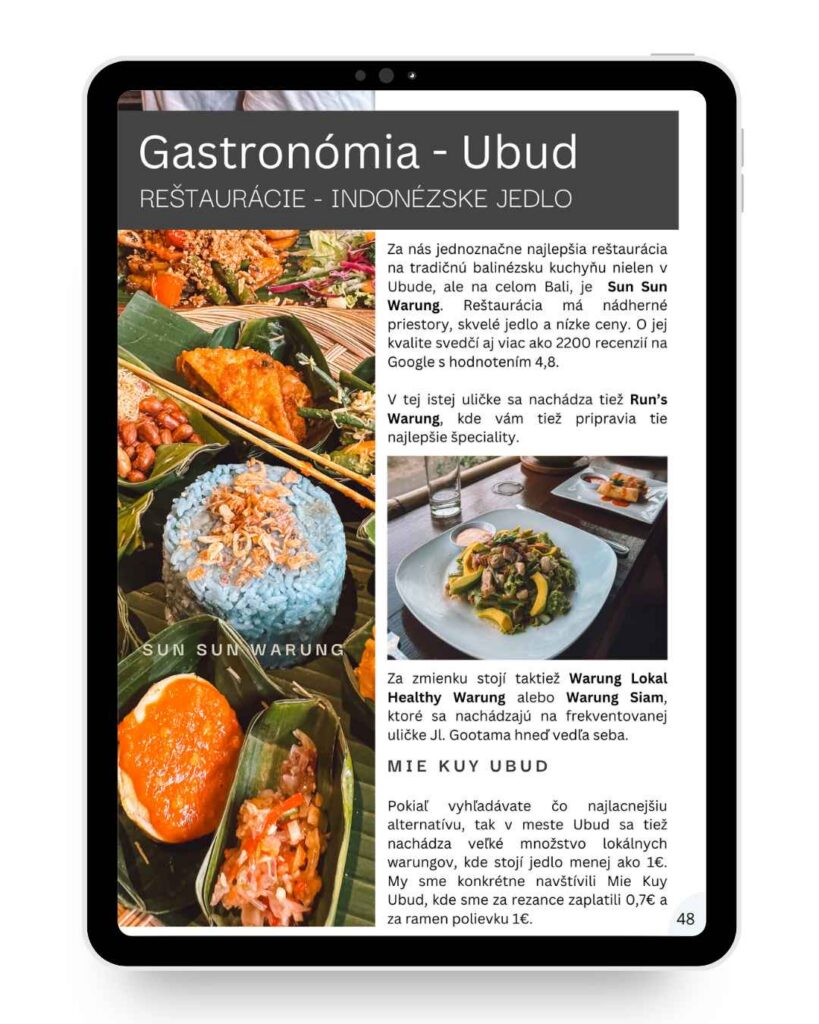 Gastronómia na Bali.