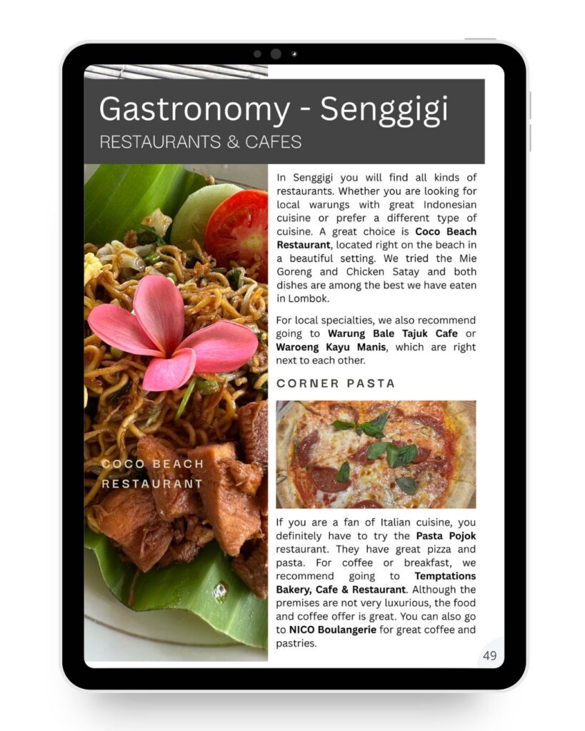 Cuisine in Lombok.