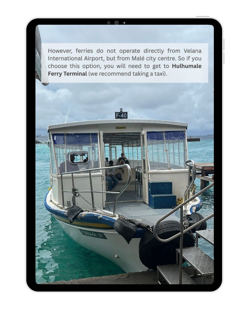 How to get around between the different islands in the Maldives.