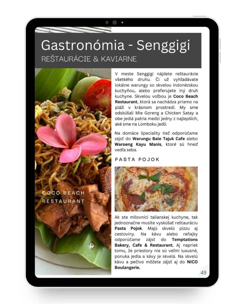 Gastronómia na Lomboku.