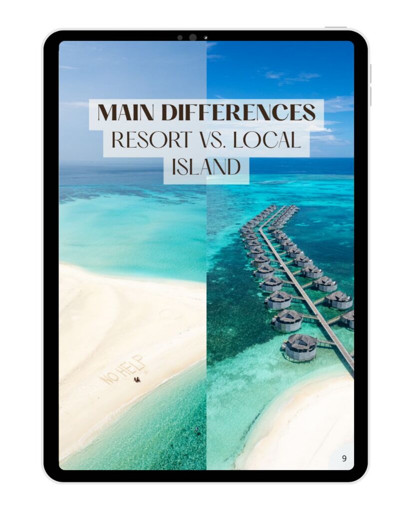What is the difference between a local island and a resort island in the Maldives?